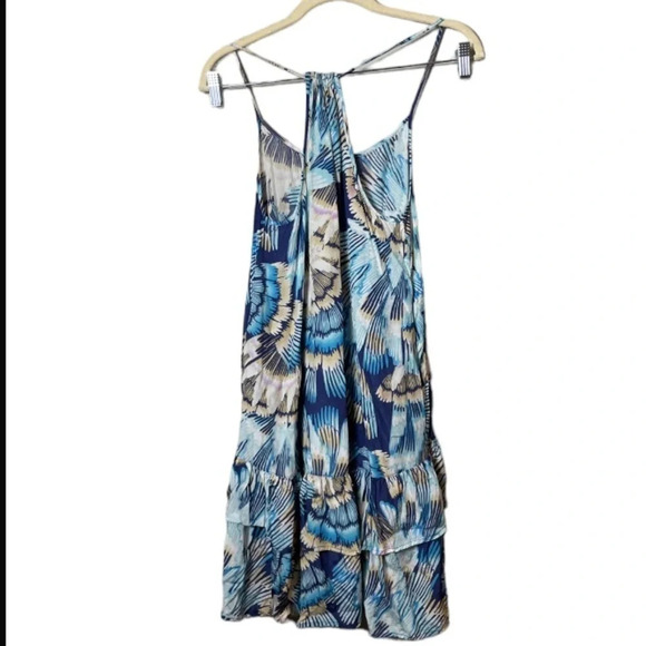 Free People Dress Womens XS Blue Tropical Boho Vacation Y2K Beachy Costal Mini - Picture 9 of 14